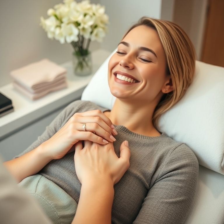Client enjoying relaxation during SPA Manicure at Lincoln CT Nail Spa