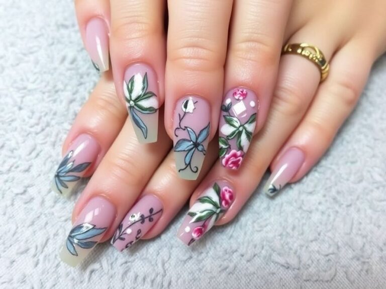 Custom acrylic nail art designs at Lincoln CT Nail Spa in Lincoln CT