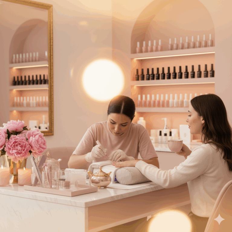Luxury Salon Experience manicure at Lincoln CT Nail Spa
