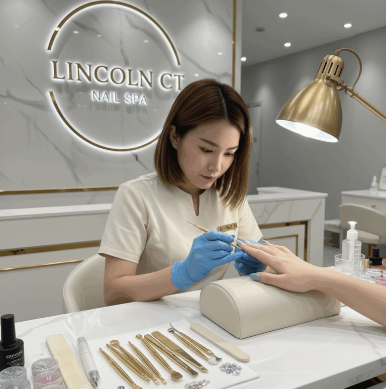 Relaxing Acrylic Nails at Lincoln CT Nail Spa