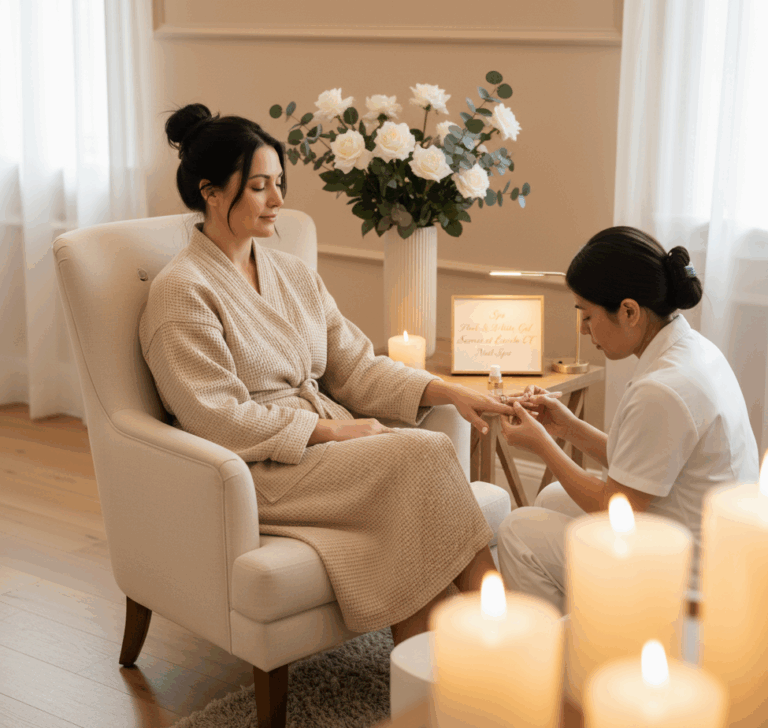 Relaxing Spa Pink and White Gel – Lincoln CT Nail Spa